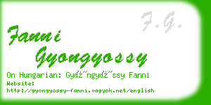 fanni gyongyossy business card